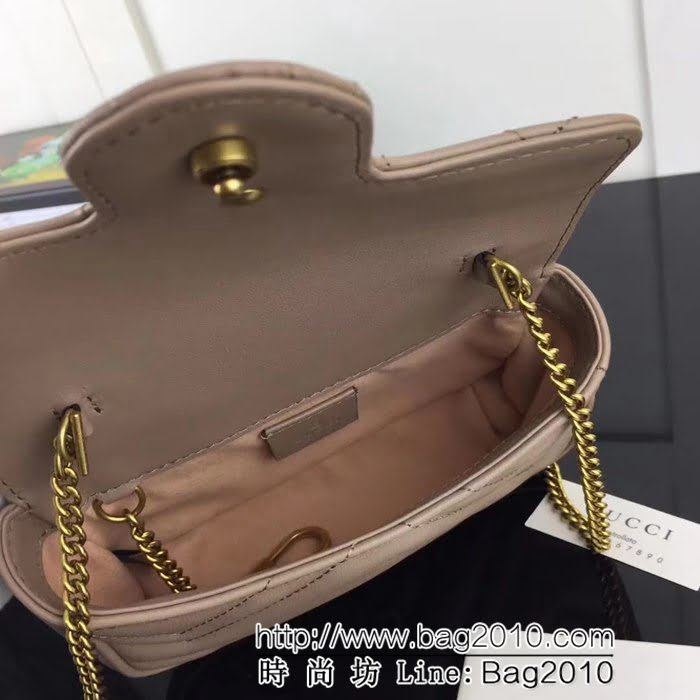 GUCCI古馳頂級原單 新款專櫃品質 實物實拍 476433 奶茶色正品開模純銅五金鏈條斜跨小包 HY1069